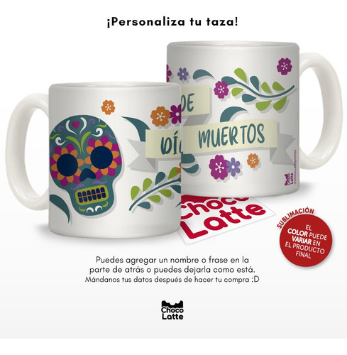 Taza Día De Muertos Sublimada Personalizada | MercadoLibre