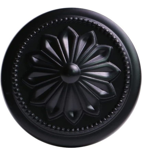15 Tiradores De Metal Diseño De Flor - Negro Mate