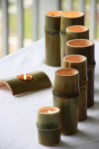 Souvenirs Vela De Soja Aromática X30 Unidades Madera Bambu