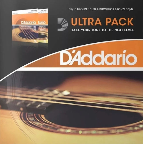 Ultra Pack Cordas Violão Aço  Daddario Ez900 + Ej15 0.10