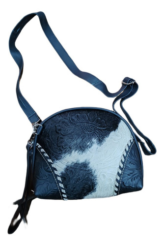 Bolso Piel Pelo Vaca Cincelado Bandolera Cuero Artesanal Cow