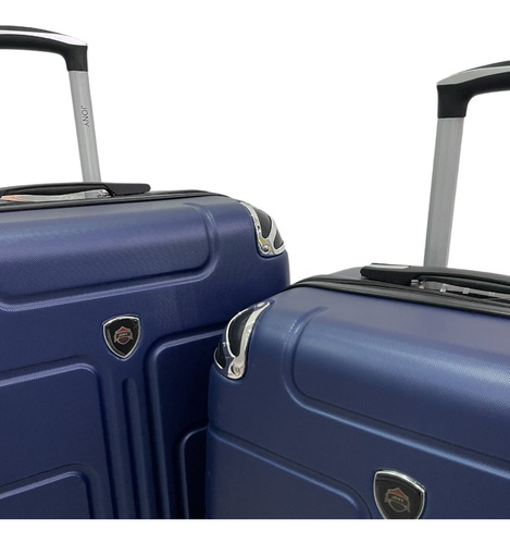 Set 2 Maletas Rígidas 26 Y 23 Pulgadas Con Ruedas Azul Rayas