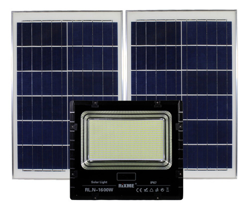 Reflectores Solares Exterior Led 1600w Rixme 25428 Color de la carcasa Negro