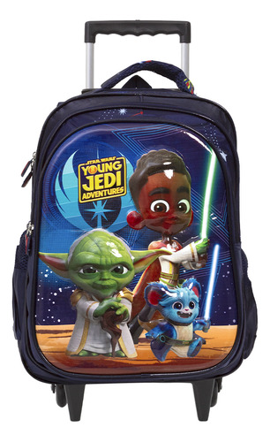 Mochila Infantil Com Rodinhas Star Wars G Volta As Aulas