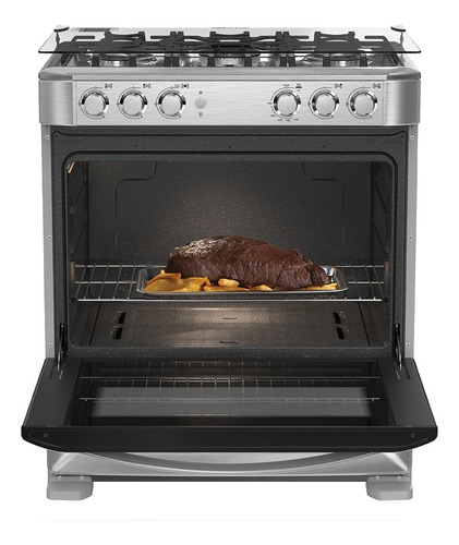Cocina De Piso A Gas 76cm Inox Mabe Cmp7628fx0 Inox