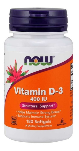 Now Foods Vitamina D-3 400 Iu 180 Sgels Sfn