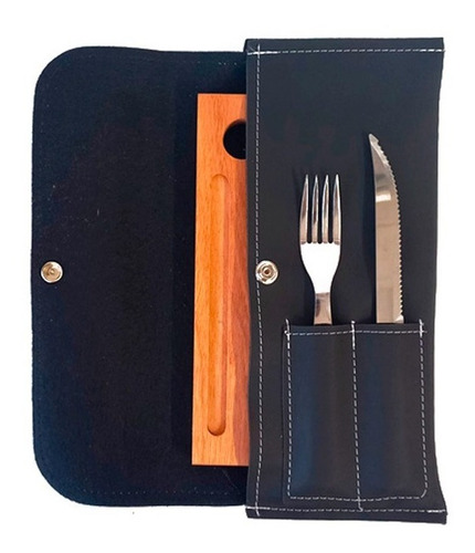 Set De Asado Jack Tabla, 2 Cubiertos + Estuche