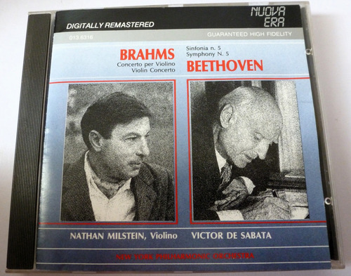 Cd Brahms Violin Concerto Beethoven N. Milstein De Sabata (z