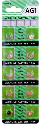 Pila Bateria Ag1 364a Cx60 Lr621 Lr621w Pack Blister X10 ®