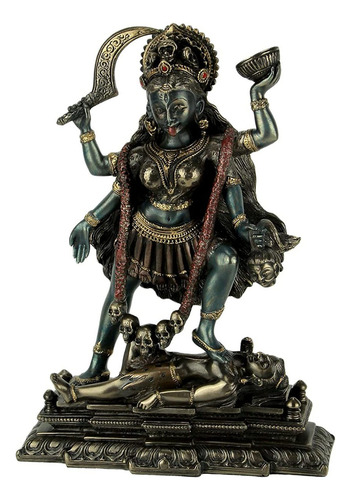 Estátua decorativa, deusa hindu Kali no peito de Shiva, bronze