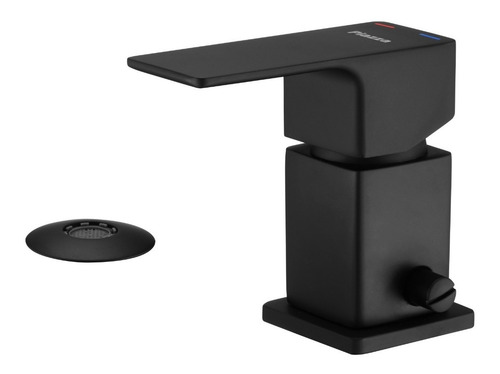 Imagen 3 de 7 de Griferia Negra Lavatorio Bidet Con Accesorios Cube Piazza