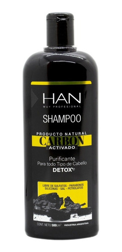 Han Carbon Activado Shampoo Cabello Detox Purificante 500ml