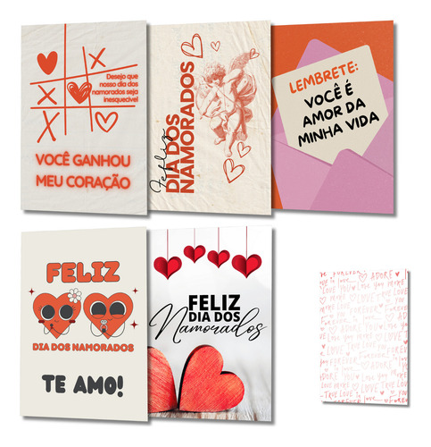 100 Uni Mini Cartão Frente E Verso Presente Namorados 5x7cm