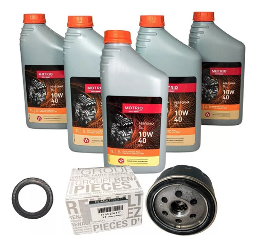 Kit Troca De Óleo 5l 10w40 - Renault Sandero / Logan 1.6 16v