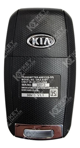 Imagen 2 de 3 de Carcasa De Llave Kia New Cerato Sorento Carens 3 Botones