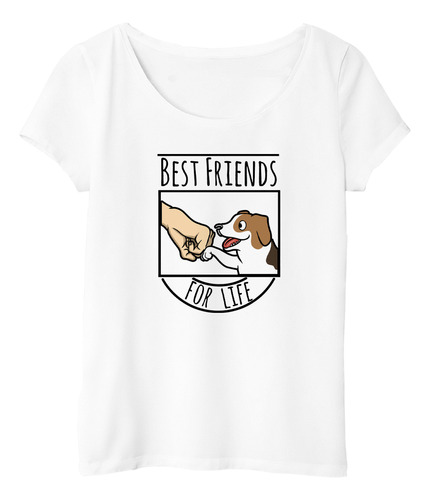 Remera Mujer Best Friends For Life Perro Amo M2