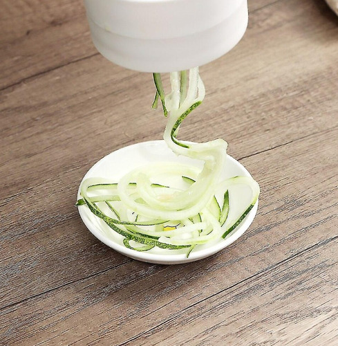 Trituradora Espiral De Verduras Manual Circular Rallador Color Verde Con Blanco