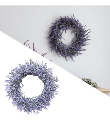 2 X 18 Pulgadas Lavanda Corona Flor Granja Guirnalda Puerta