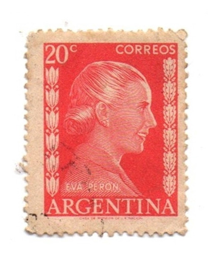 Estampilla Eva Perón Argentina 1952. 20c 