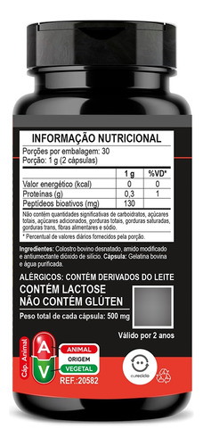 Colostrum Unilife Colostro Bovino 60 Cápsulas