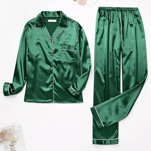 Conjunto De Pijama De Satén De Seda Para Mujer, Ropa De Dorm