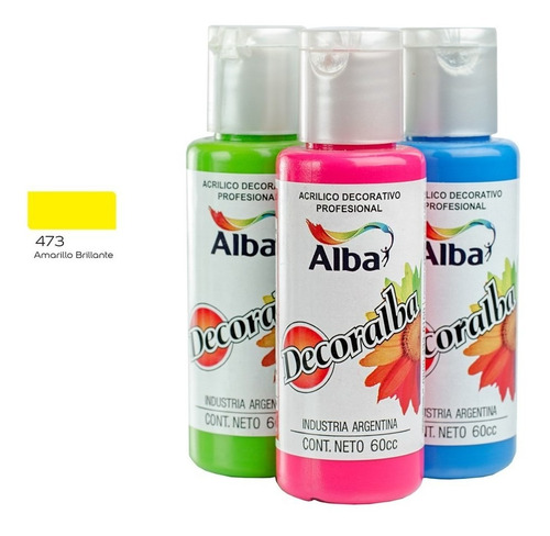 Acrilico Alba Decoralba  60ml Amarillo Brillante