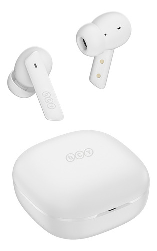 Audífonos Inalambricos In-ear Auriculares Bluetooth Qcy Ht05 Con Manos Libres, Bajos Potentes, 30h, 6 Micros Para Cancelación De Ruido, Anc, Sonido De Calidad, Ipx5, Color Blanco