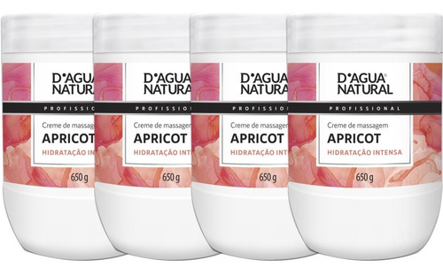 4 Creme Massagem Apricot Uso Em Gestante 650g D'agua Natural