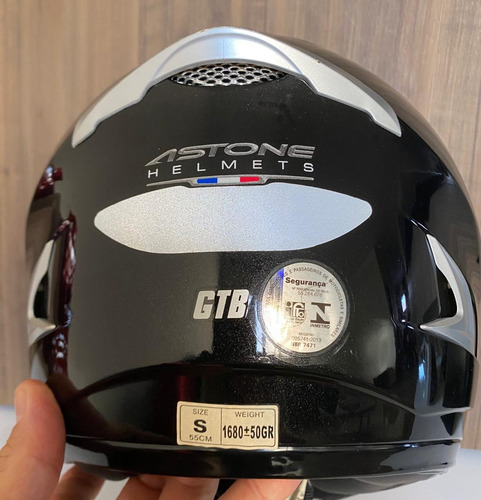 Capacete Francês Astone Gtb Small 55 Cm Zerado Sem Detalhes Preto Lisa 55/56 (Usado)