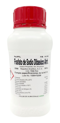 Fosfato De Sodio Dibasico Anhidro R. A. 500 G Fagalab