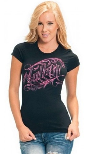 Camiseta Sullen Angel Swirl Crew Preta