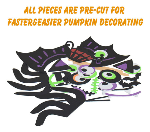 Calcomanías De Espuma Para Decoración De Calabazas Halloween