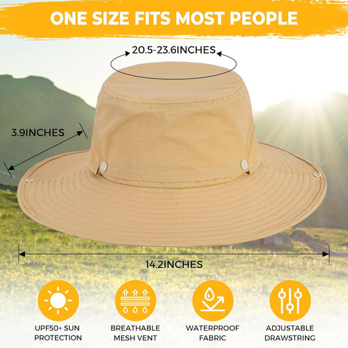 Sombrero De Sol Para Hombre De Ala Ancha, Transpirable, Upf5