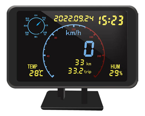 Head Up Display Gps Velocímetro Odômetro.. 7 Lcd Alarma Exc
