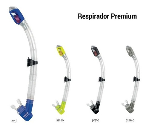 Snorkel Mergulho Premium  Seasub Dupla Valvula Selagem Tubo 