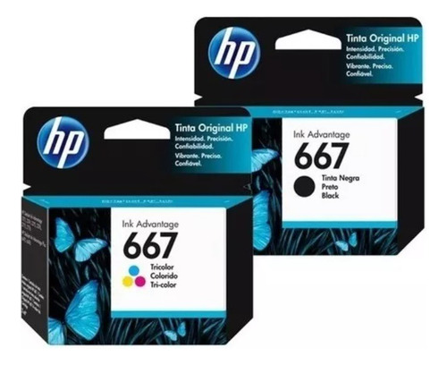 Cartucho De Tinta Hp 667 Tricolor (3ym78al) Original