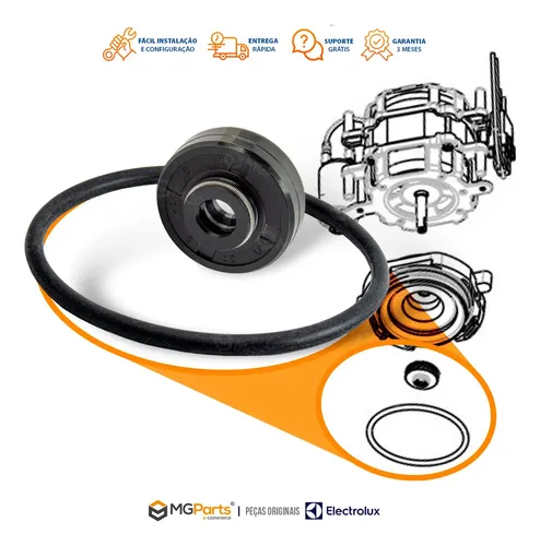 Kit Retentor Anel Vedaçao Motor Lava Louças Ll08b Ll08s Lv08