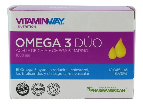 Omega 3 Duo Aceite De Chia+omega 3 Marino X 120 Vitaminway