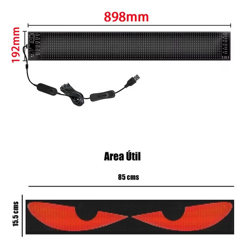 Letrero Led Flexible Plus Programable Auto Tienda 90x19 Cm