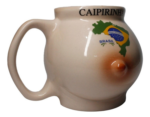 Caneca Para Caipirinha Em Cerâmica Mapa Do Brasil 300ml