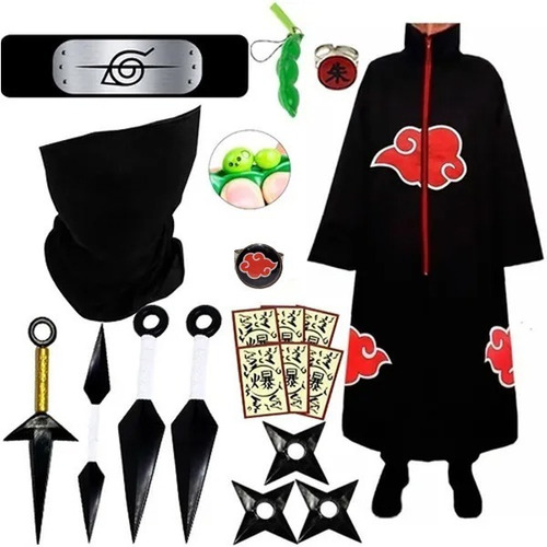 Roupa Naruto Akatsuki Kit Bandana Itachi Com Chaveiro Pop It