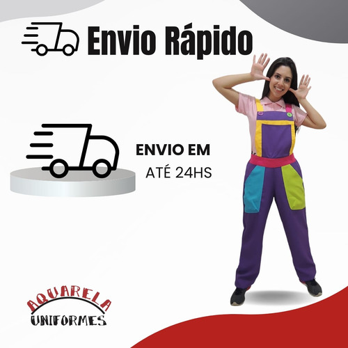 Macacão Para Festas Roxo - Monitor De Buffet Infantil