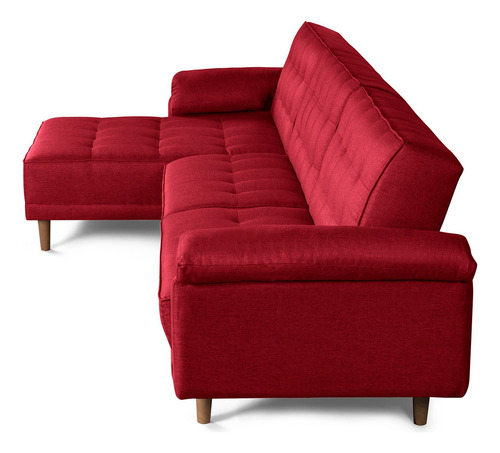 Sala Modular Landon Makora Beehive Memory Foam De Lino Color Rojo