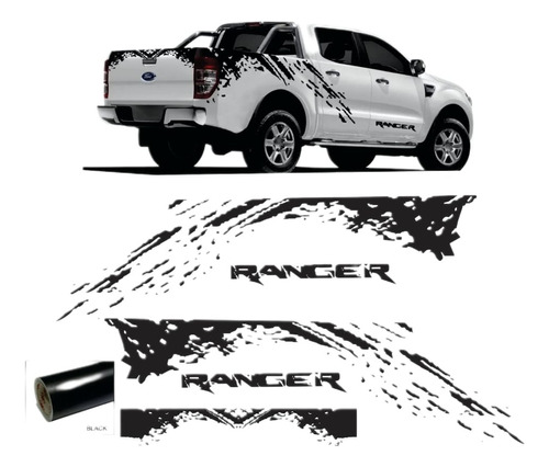 Calcomanías  Ford Ranger Efecto Salpicadura Barro Kit X 5un.