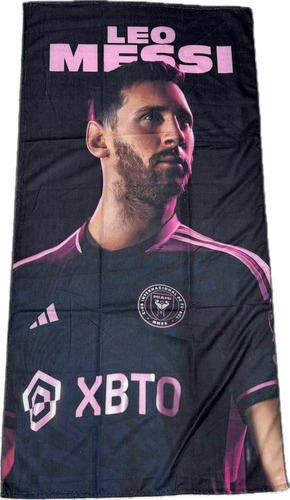 Toalla De Microfibra 150 X 75 Cm - Suave Y Absorbente Negro Messi