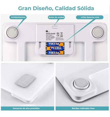 Imagen 2 de 6 de Báscula Digital Peso Corporal Sincroniza Tu Celular Vía App