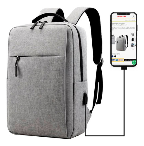 Mochila Para Computadora / Laptop Anti Robo Con Puerto Usb 