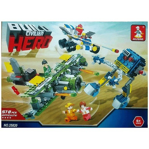 Builo Civilian Hero Avión Robot 2 En 1 Bloques 578pcs 25820 