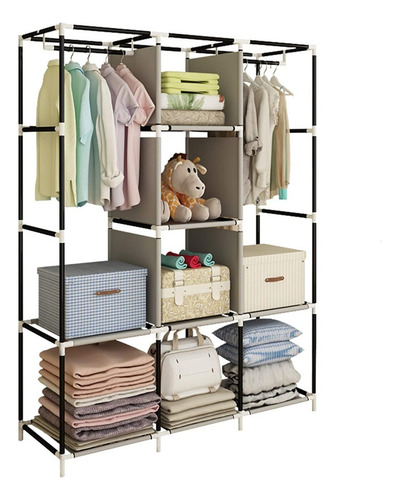 Closet Armable Ropero Rack Guardaropa Recamara Organizacion Cafe