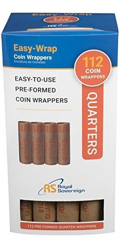 Royal Sovereign Preformed Coin Wrappers, 112 Quarter Coin Wr